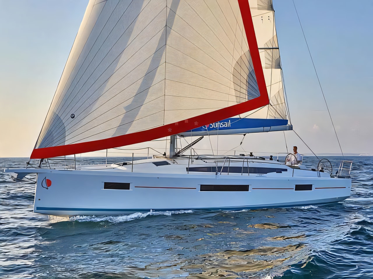 Exterior overview of Sunsail 410 sail boat for charter from Agana Marina in the Split sailing area Croatia