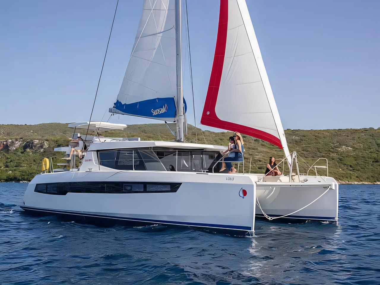 Exterior overview of Sunsail 454L catamaran for charter from Agana Marina in the Split sailing area Croatia