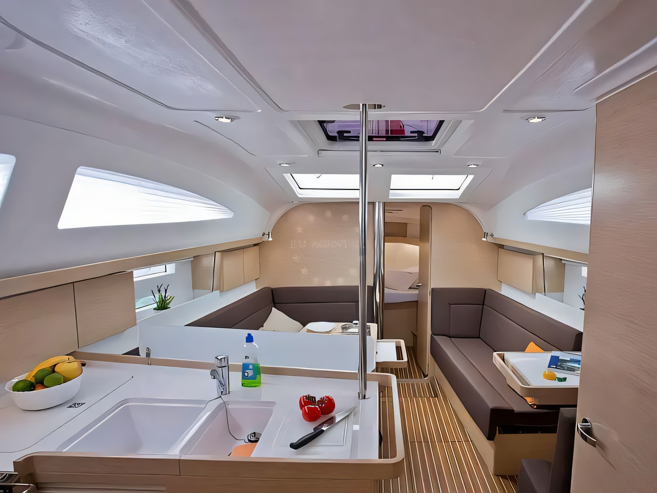 Layout of Elan Impression 40 sail boat with 3 cabins Croatia yacht charter