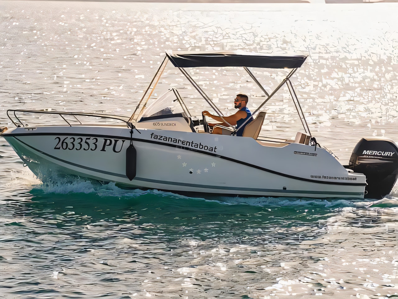 Quicksilver 605 Sundeck F motor boat for charter from Pula / Fazana Istria / Kvarner sailing area Croatia