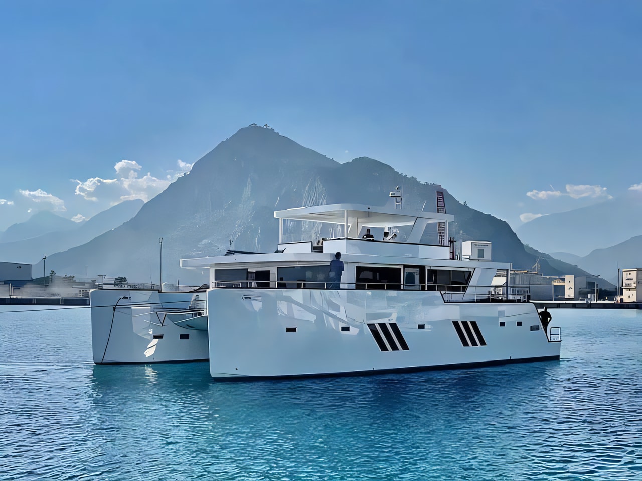 Exterior overview of Ocean Beast 65 Fly power catamaran for charter from Seget Donji Marina Baotic in the Split sailing area Croatia
