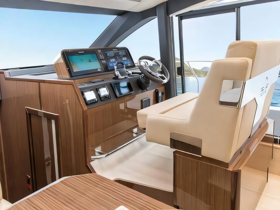 Interior of Sealine F 430 motoryacht with 3 cabins Croatia yacht charter