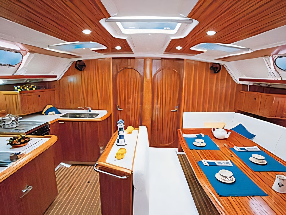 Interior of Dufour Gib Sea 51 sail boat with 5 cabins Croatia yacht charter