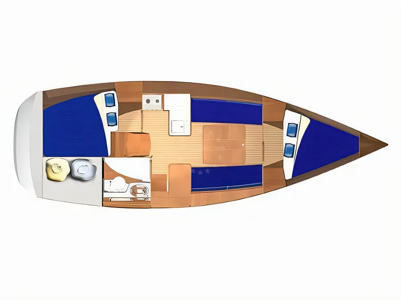 Interior of Dufour 325 sail boat with 2 cabins Croatia yacht charter