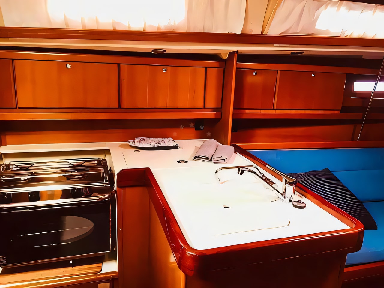 Layout of Dufour 325 sail boat with 2 cabins Croatia yacht charter
