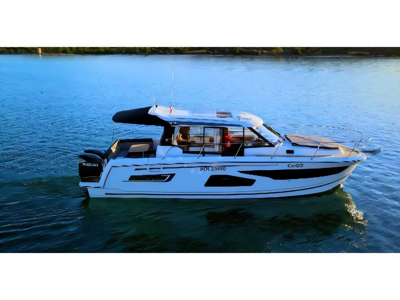 Exterior overview of Merry Fisher 1095 motor boat for charter from Pirovac in the Sibenik sailing area Croatia