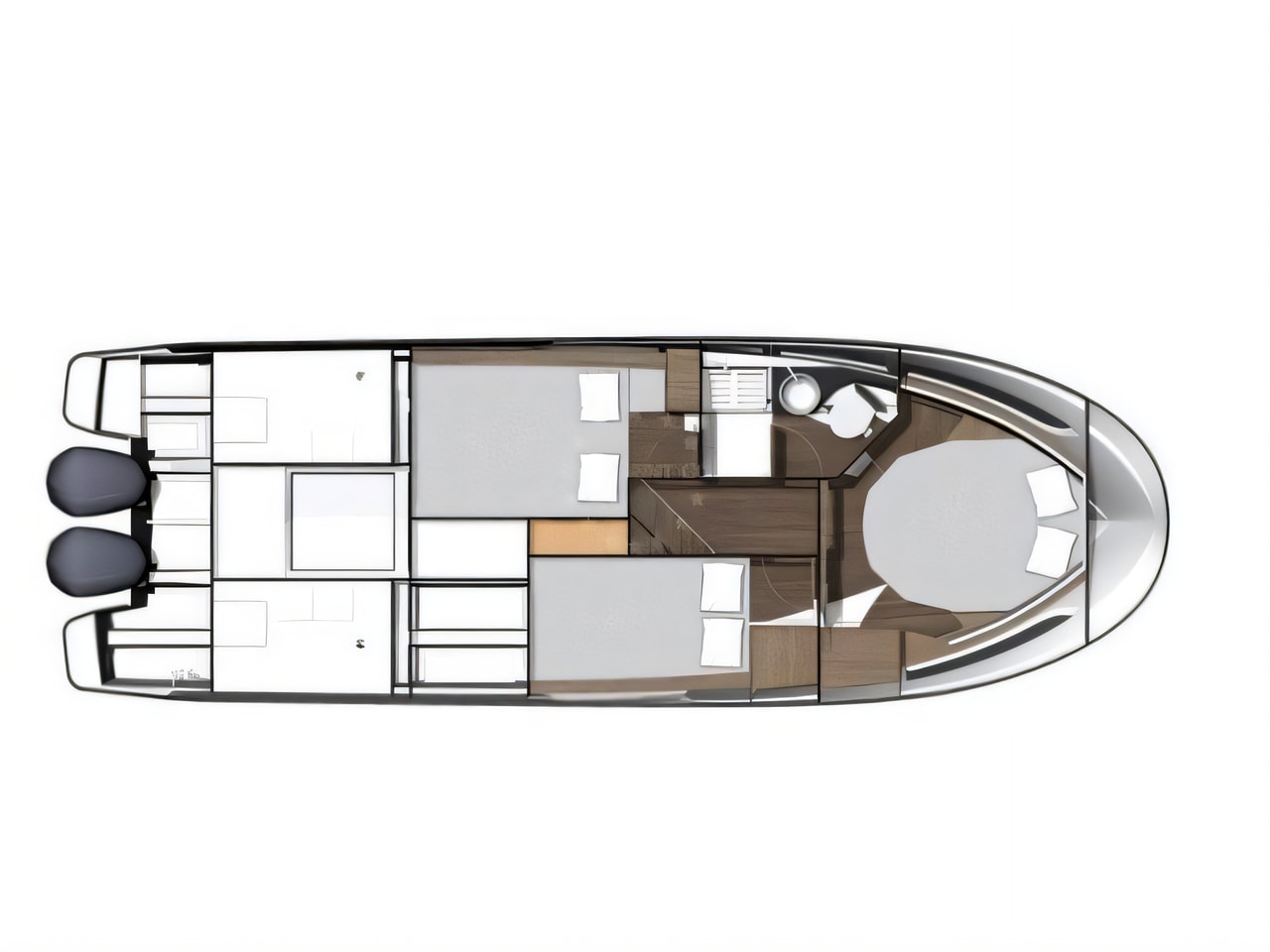Interior of Merry Fisher 1095 motor boat with 3 cabins Croatia yacht charter