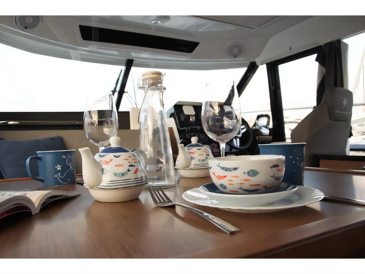 Layout of Merry Fisher 1095 motor boat with 3 cabins Croatia yacht charter