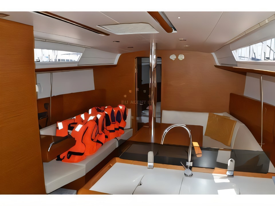 Interior of Sun Odyssey 379 sail boat with 3 cabins Croatia yacht charter