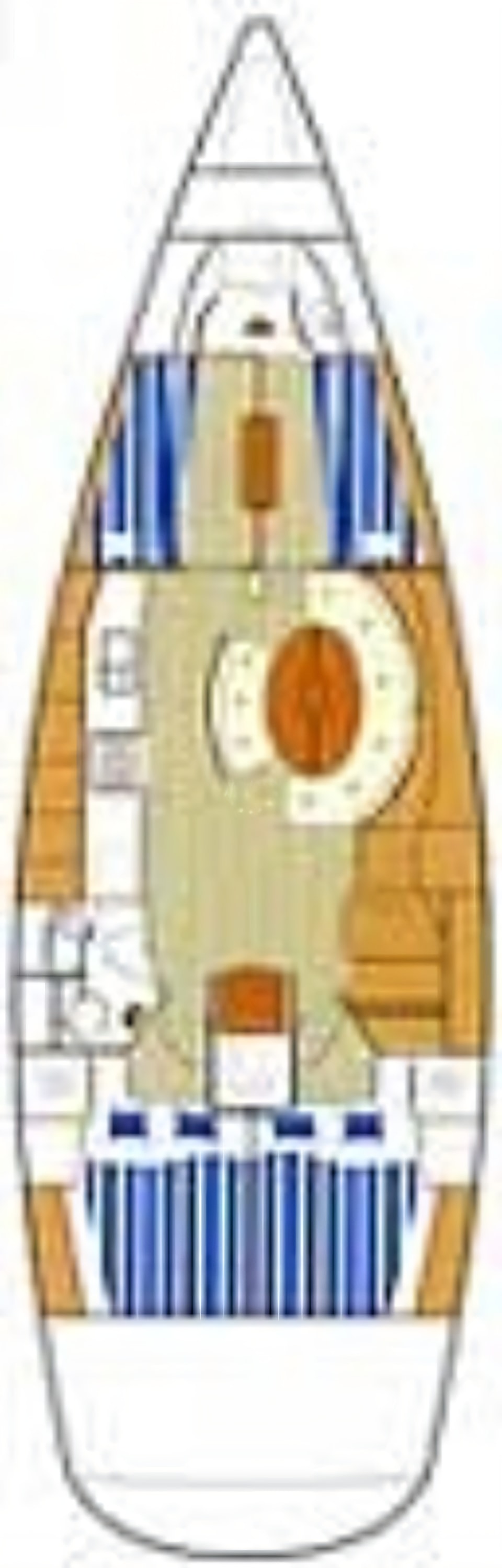 Layout of First 47.7 sail boat with 3 cabins Croatia yacht charter