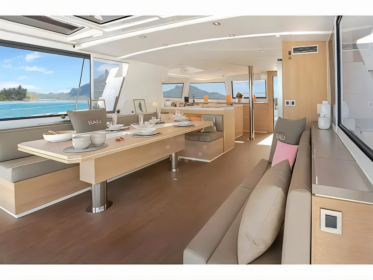 Layout of Bali 5.4 catamaran with 6 cabins Croatia yacht charter