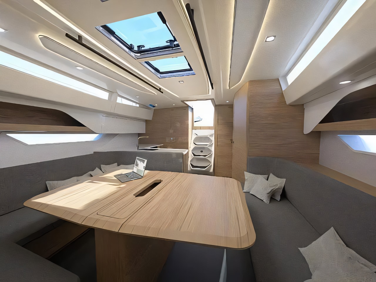 Layout of Elan E6 Performance sail boat with 4 cabins Croatia yacht charter