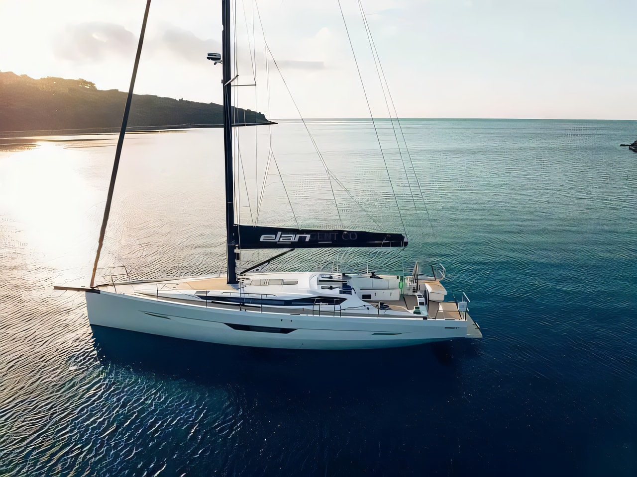 Exterior overview of Elan E6 Performance sail boat for charter from Pirovac in the Sibenik sailing area Croatia