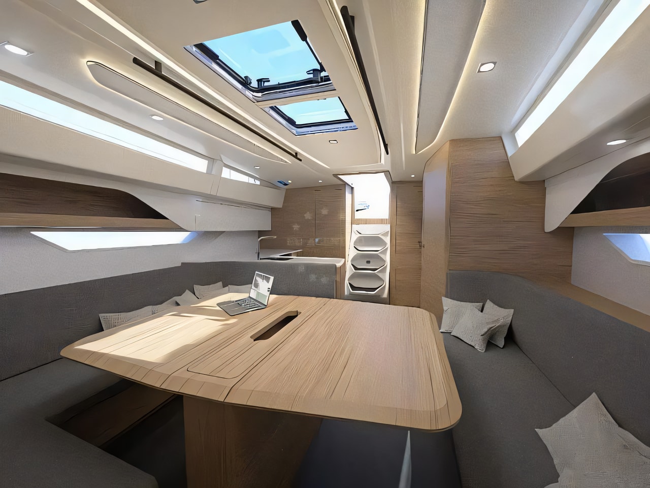 Layout of Elan E6 Performance sail boat with 4 cabins Croatia yacht charter