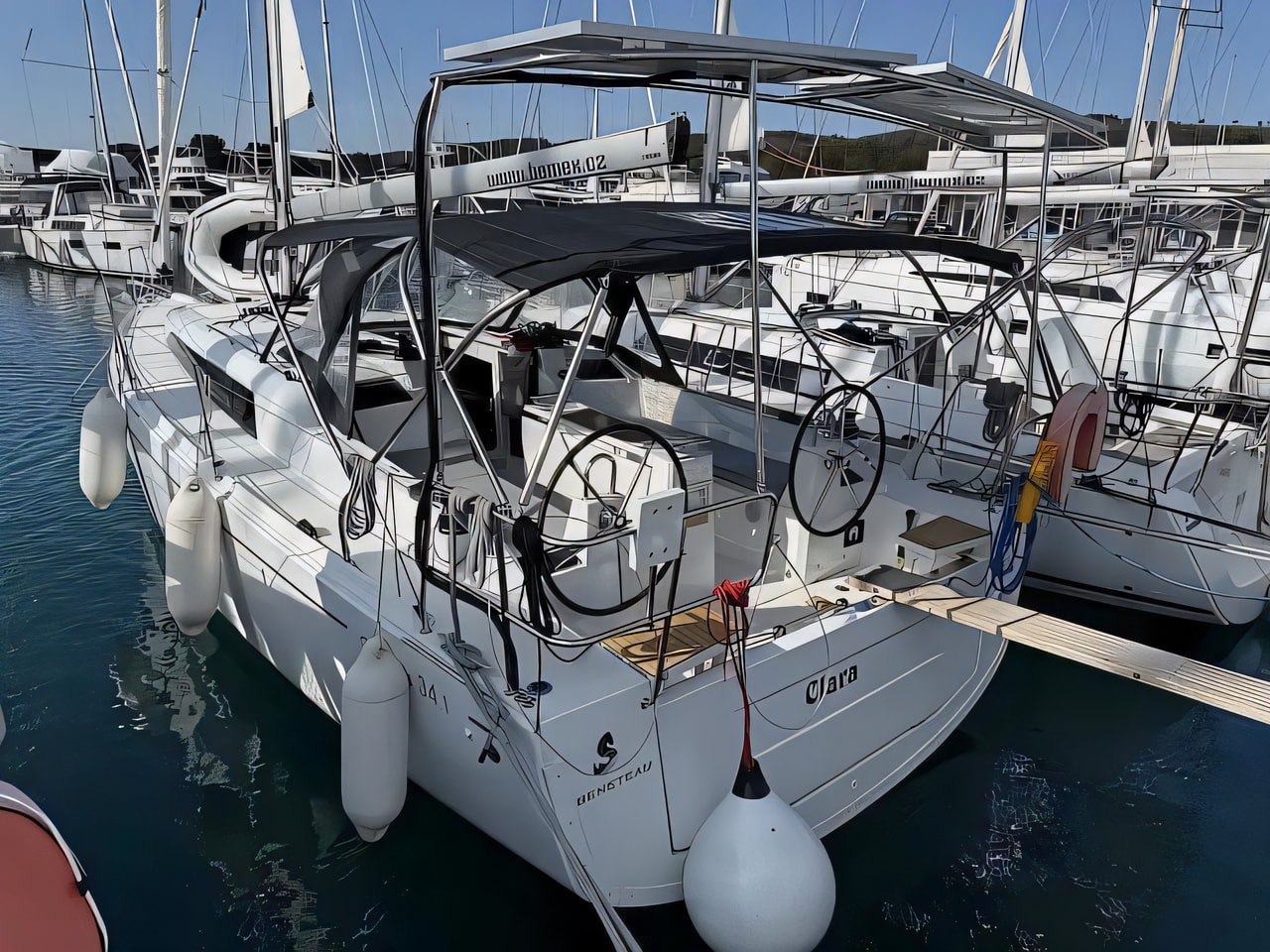 Exterior overview of Oceanis 34.1 sail boat for charter from Sukosan Marina Dalmacija in the Zadar sailing area Croatia