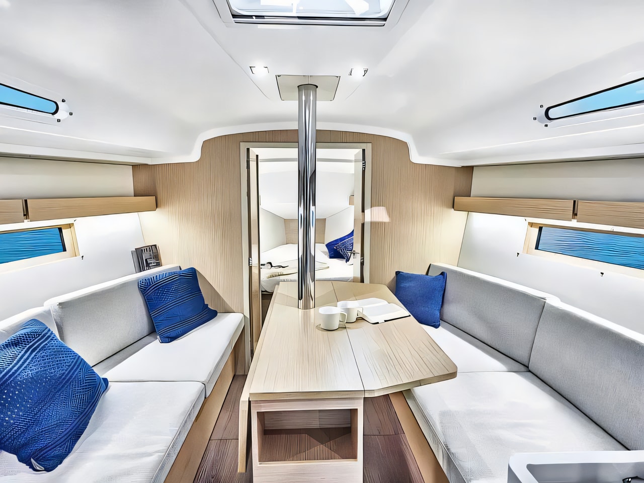 Layout of Oceanis 34.1 sail boat with 2 cabins Croatia yacht charter