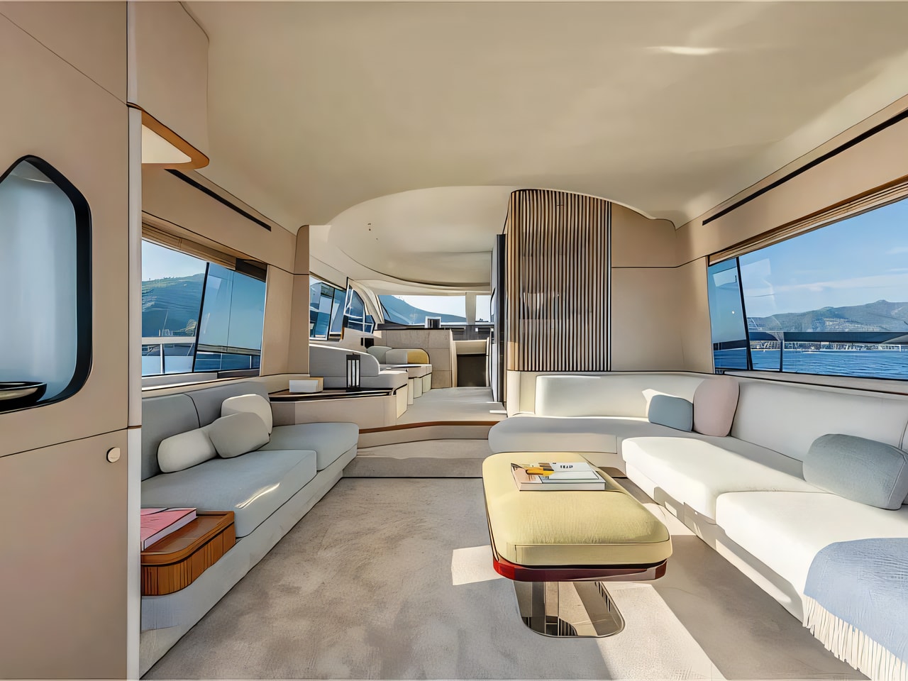Layout of Azimut 68 Fly motoryacht with 4 cabins Croatia yacht charter