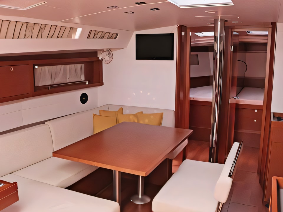 Interior of OCEANIS 48 BT sail boat with 5 cabins Croatia yacht charter