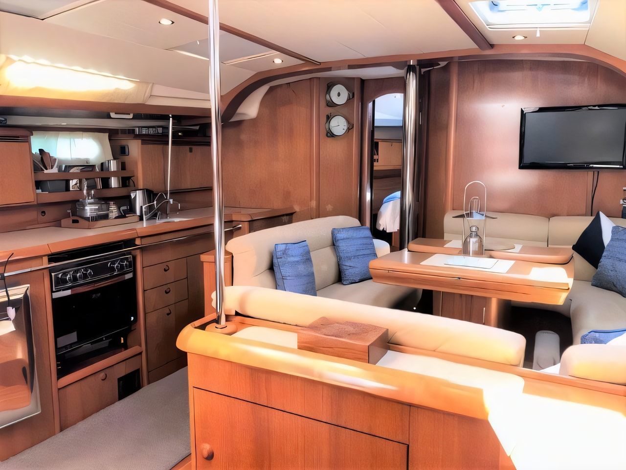 Layout of Sun Odyssey 49 sail boat with 3 cabins Croatia yacht charter