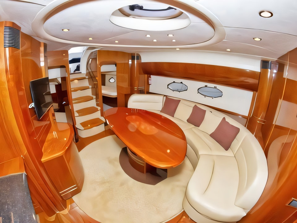 Interior of Princess V 58 motor boat with 3 cabins Croatia yacht charter