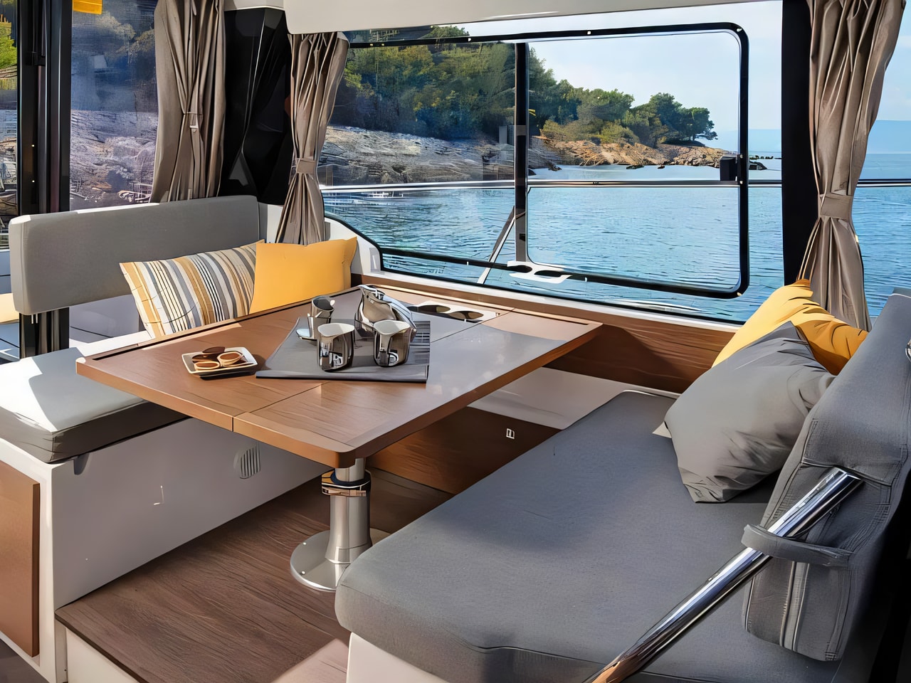 Layout of Merry Fisher 1095 FLY motor boat with 3 cabins Croatia yacht charter