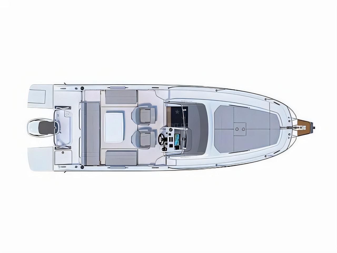 Interior of Beneteau Flyer 8 Sundeck motor boat with 1 cabins Croatia yacht charter