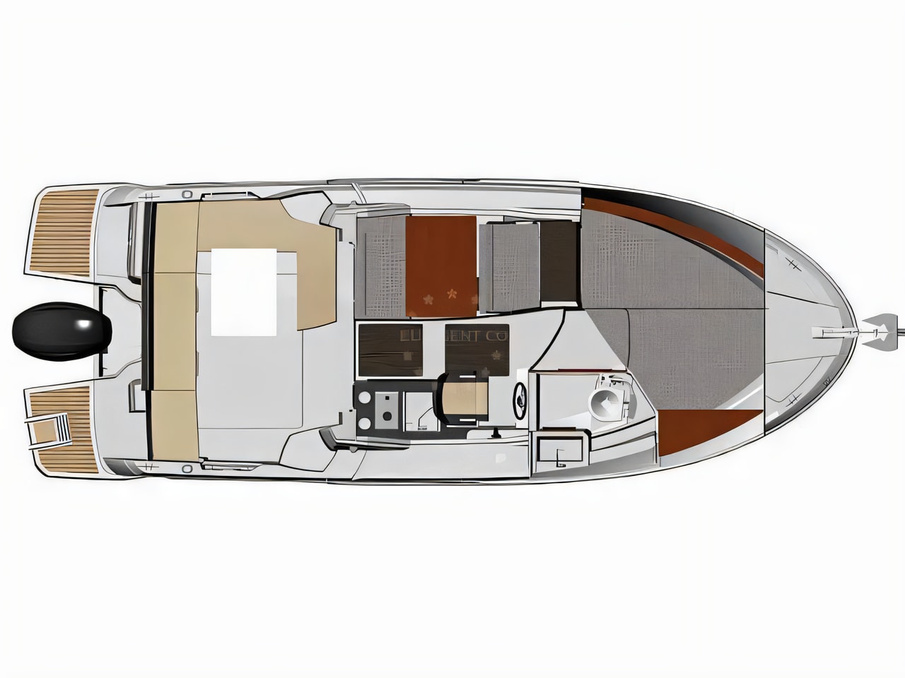 Interior of Merry Fisher 795 motor boat with 1 cabins Croatia yacht charter