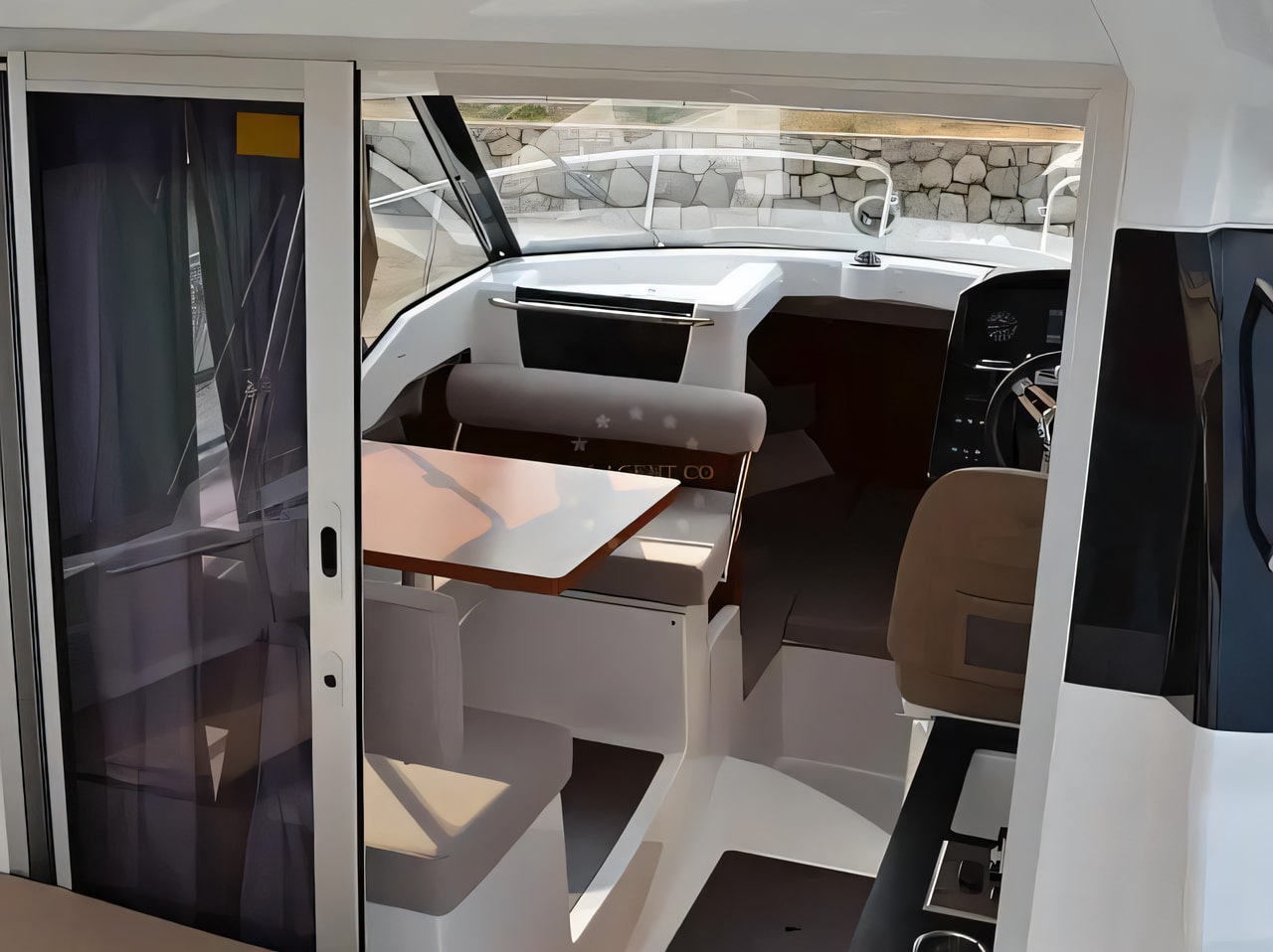 Layout of Merry Fisher 795 motor boat with 1 cabins Croatia yacht charter