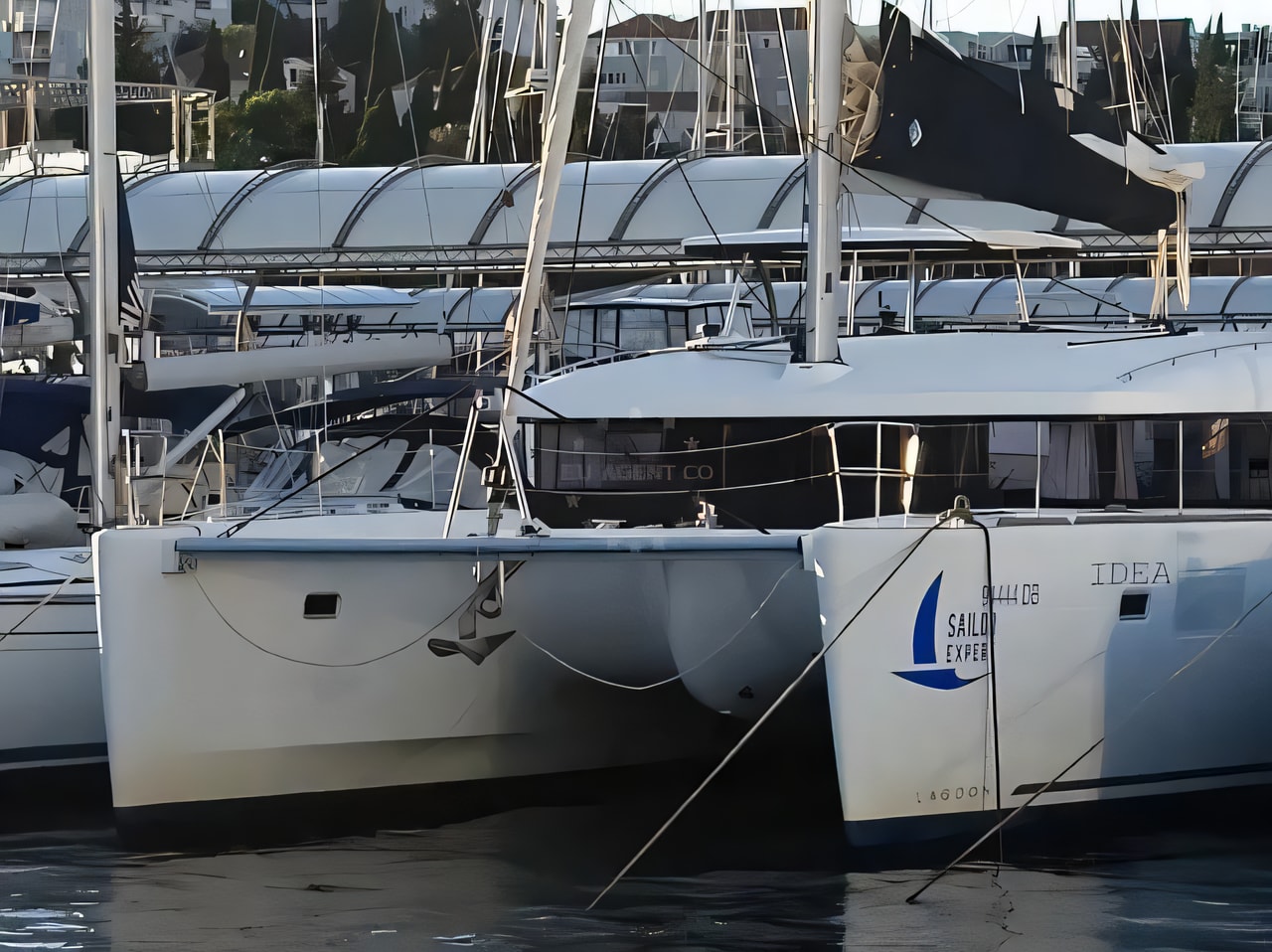 Exterior overview of Lagoon 450 Sport catamaran for charter from Dubrovnik Marina Frapa in the Dubrovnik sailing area Croatia