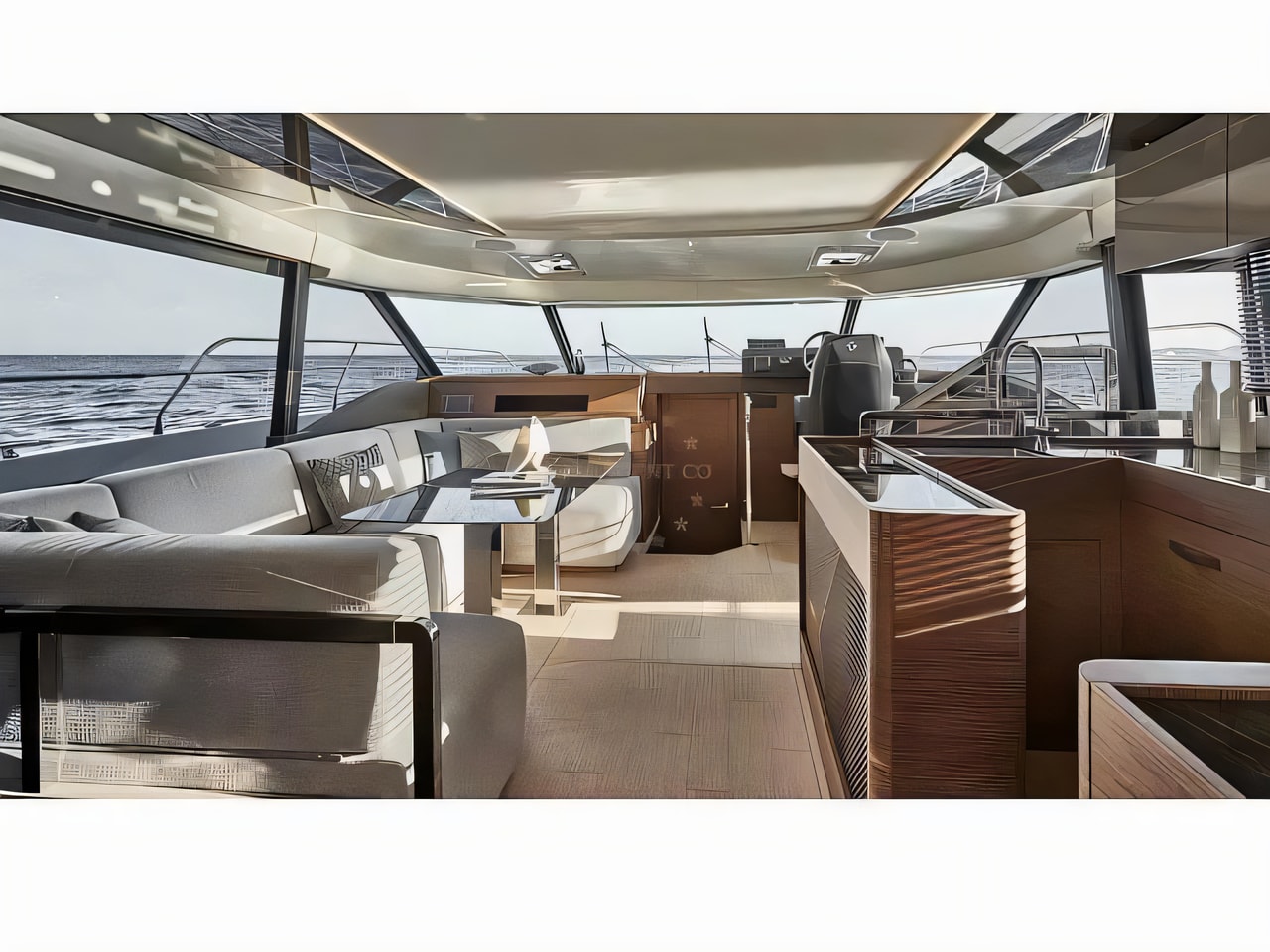 Interior of Prestige M48 power catamaran with 4 cabins Croatia yacht charter