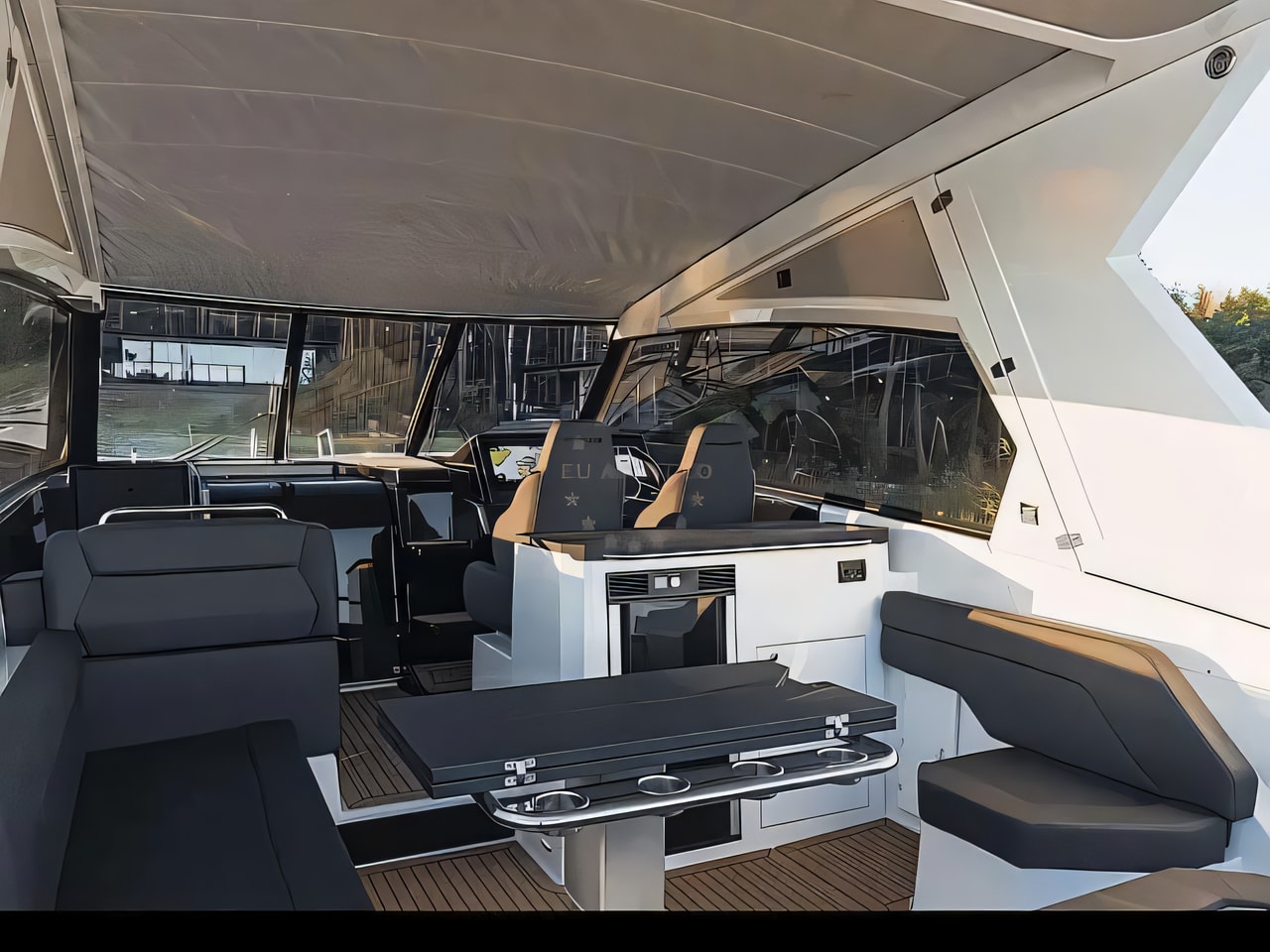 Layout of Finnmaster T9 ST motor boat with 2 cabins Croatia yacht charter