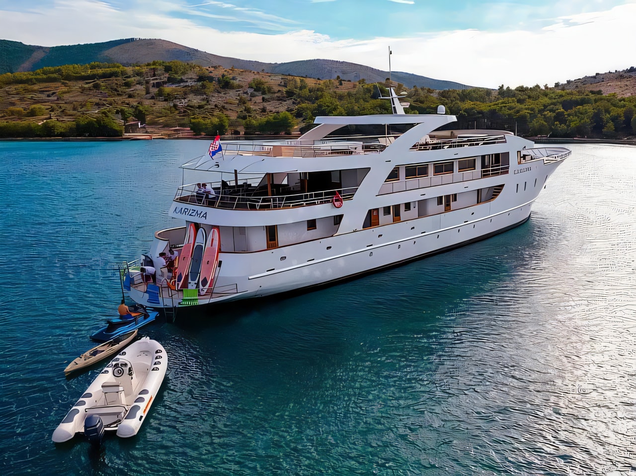 Exterior overview of Motoryacht Karizma motoryacht for charter from Split ACI Marina in the Split sailing area Croatia