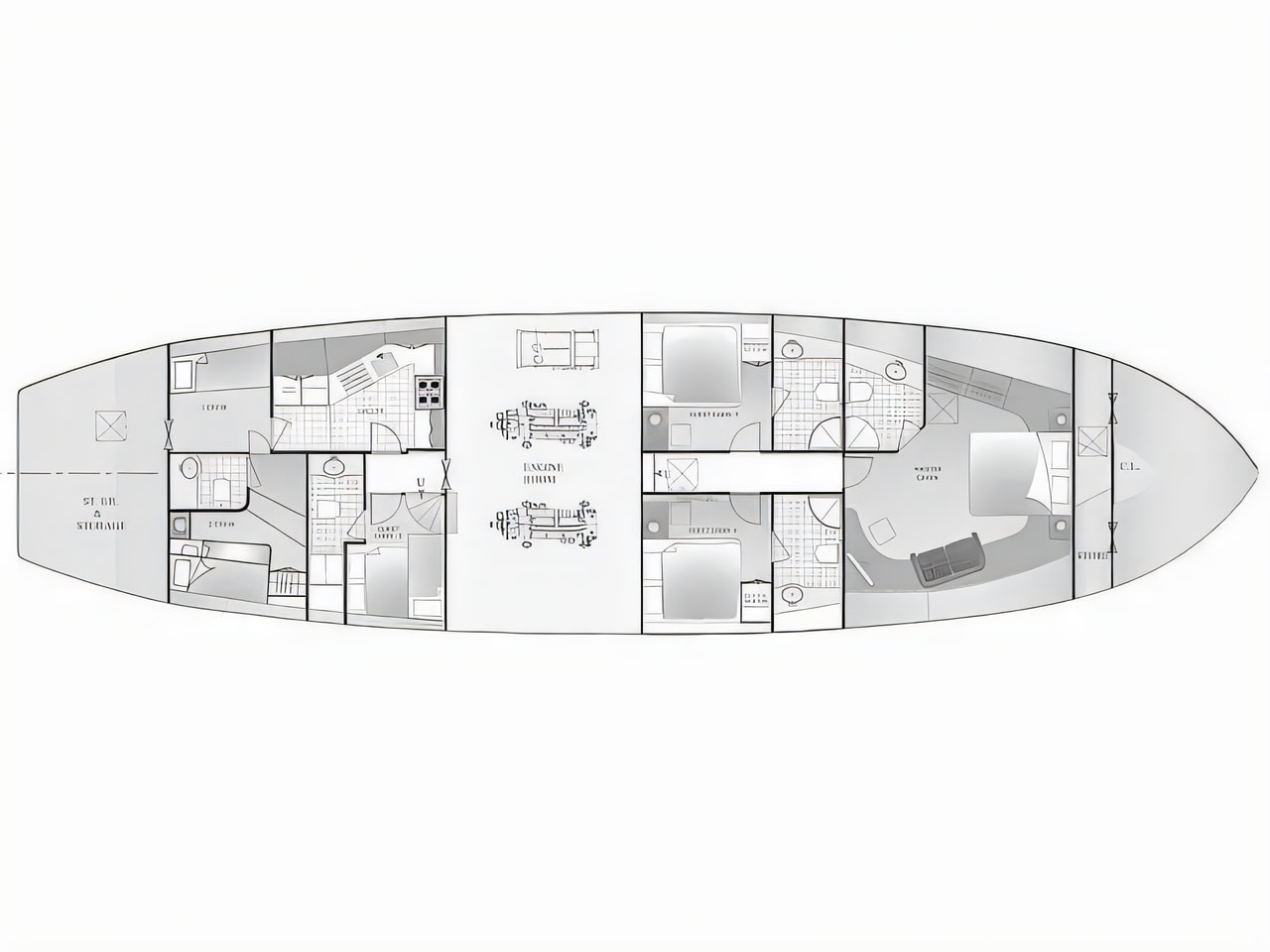 Interior of Gulet Smart Spirit gulet or cruiser with 4 cabins Croatia yacht charter