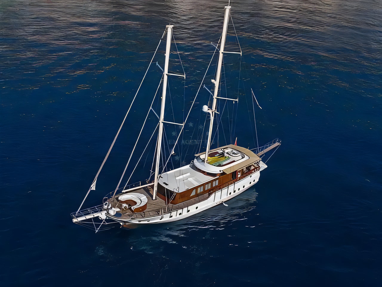 Exterior overview of Gulet Vivere gulet or cruiser for charter from Adriatic Croatia