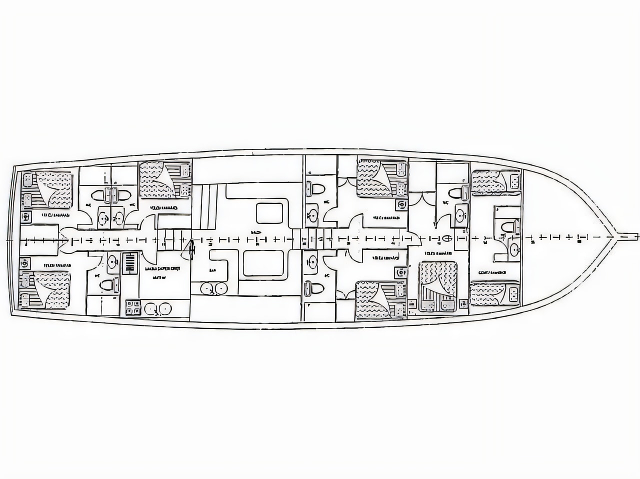 Interior of Gulet Vivere gulet or cruiser with 6 cabins Croatia yacht charter