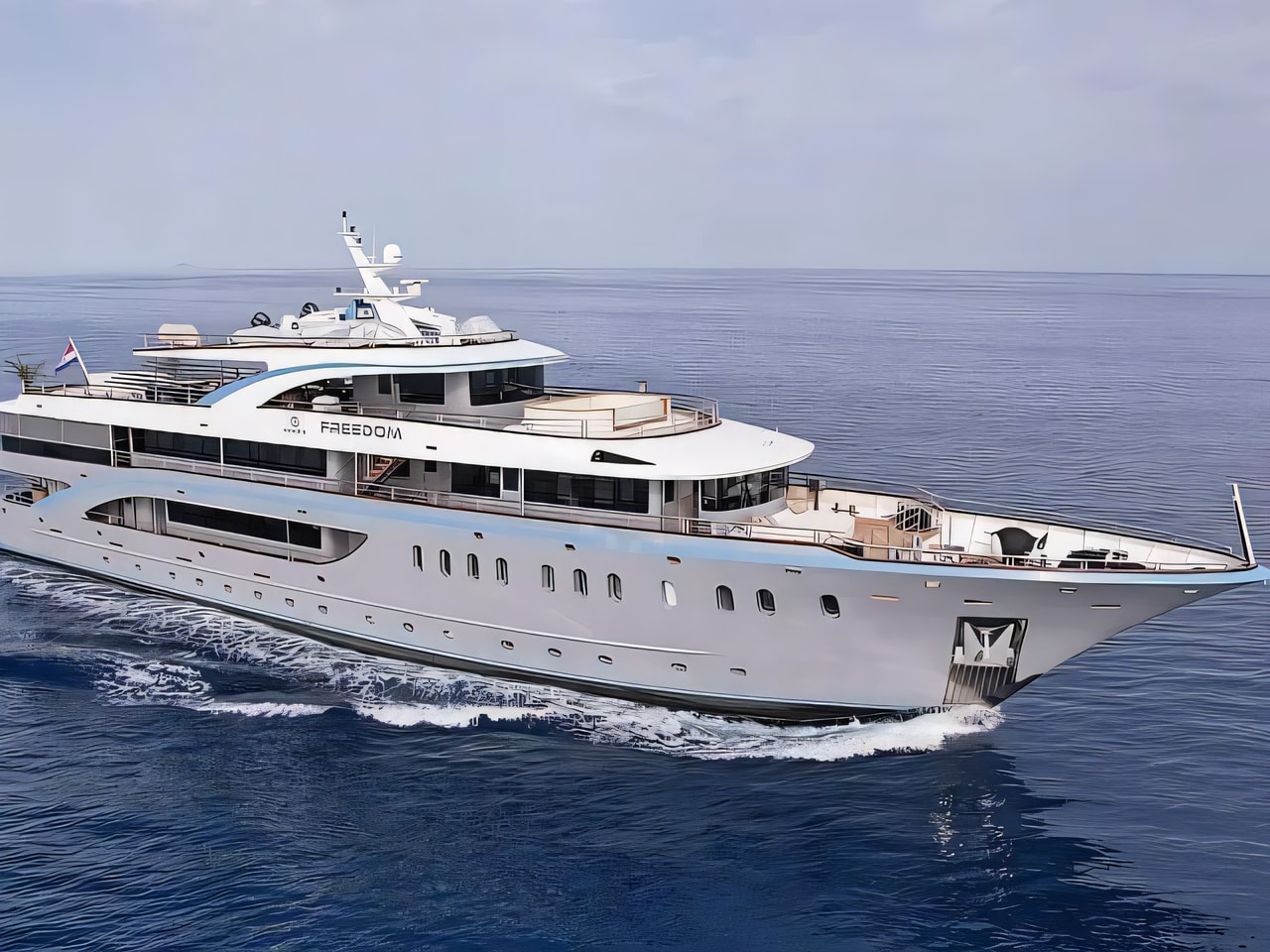 Exterior overview of Motoryacht Freedom motoryacht for charter from Split ACI Marina in the Split sailing area Croatia