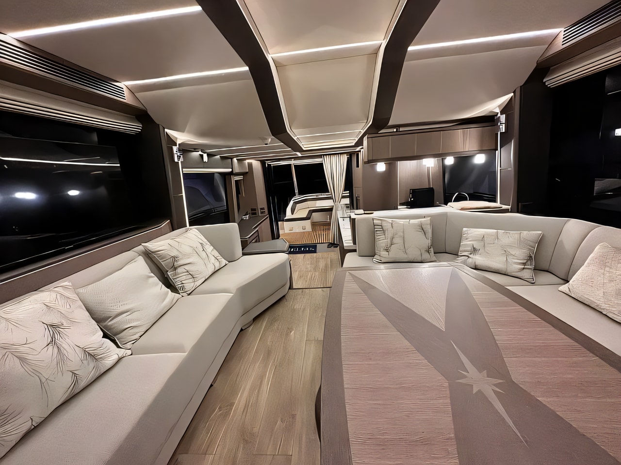 Layout of Galeon 680 Fly motoryacht with 4 cabins Croatia yacht charter