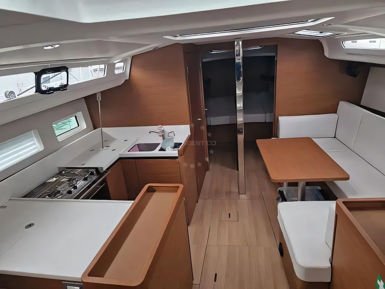 Layout of Sun Odyssey 440 sail boat with 4 cabins Croatia yacht charter