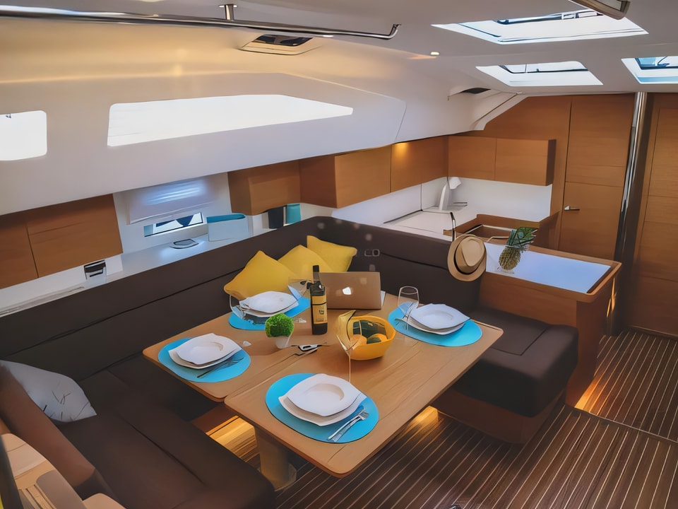 Interior of Elan 50 Impression sail boat with 6 cabins Croatia yacht charter