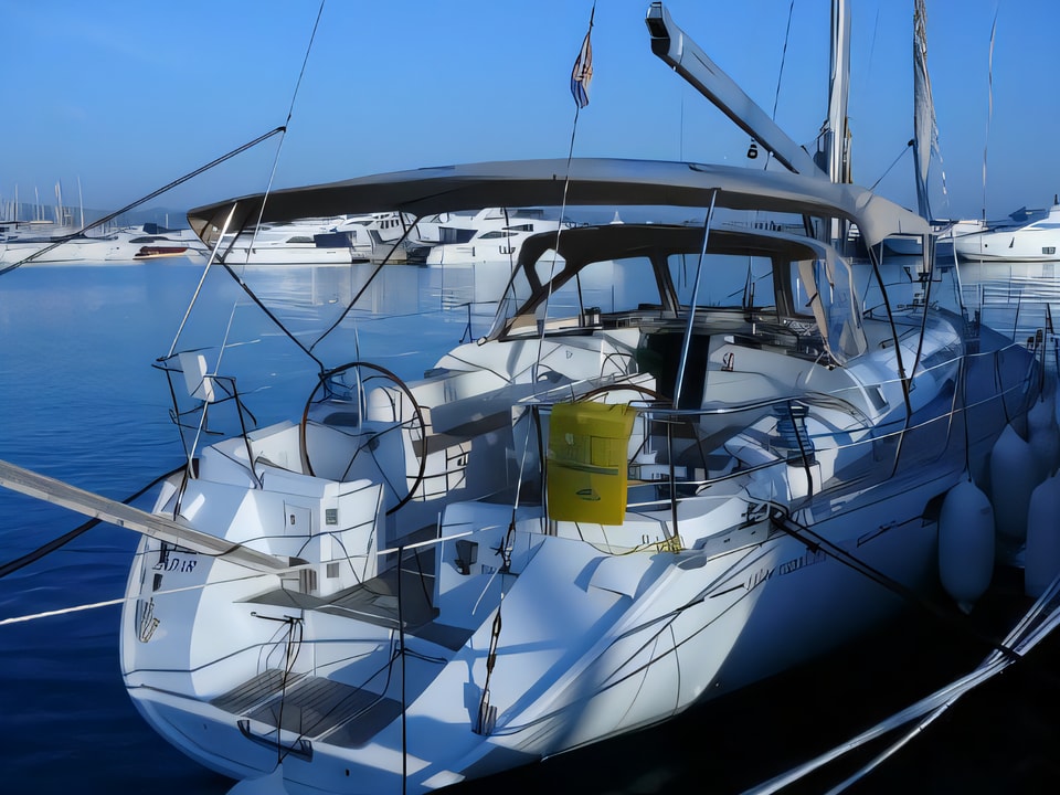 Exterior overview of Sun Odyssey 52.2 sail boat for charter from Sukosan Marina Dalmacija in the Zadar sailing area Croatia