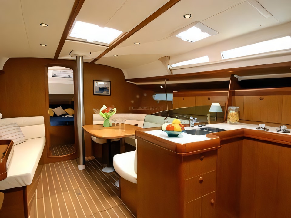 Interior of Sun Odyssey 42 i sail boat with 3 cabins Croatia yacht charter