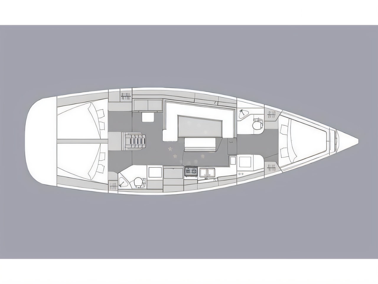 Interior of Elan 45.1 Impression 3 cabins 2 heads sail boat with 3 cabins Croatia yacht charter