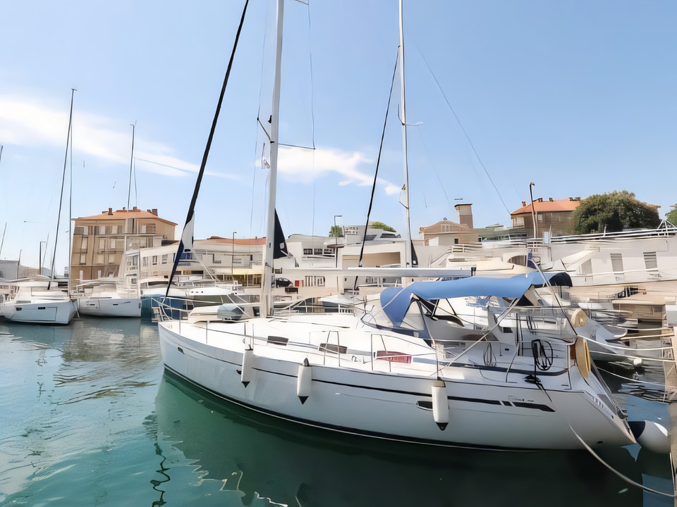 Exterior overview of Bavaria 39 Cruiser sail boat for charter from Zadar Marina Zadar in the Zadar sailing area Croatia