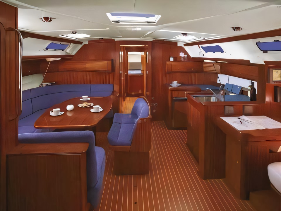Interior of Bavaria 49 sail boat with 5 cabins Croatia yacht charter
