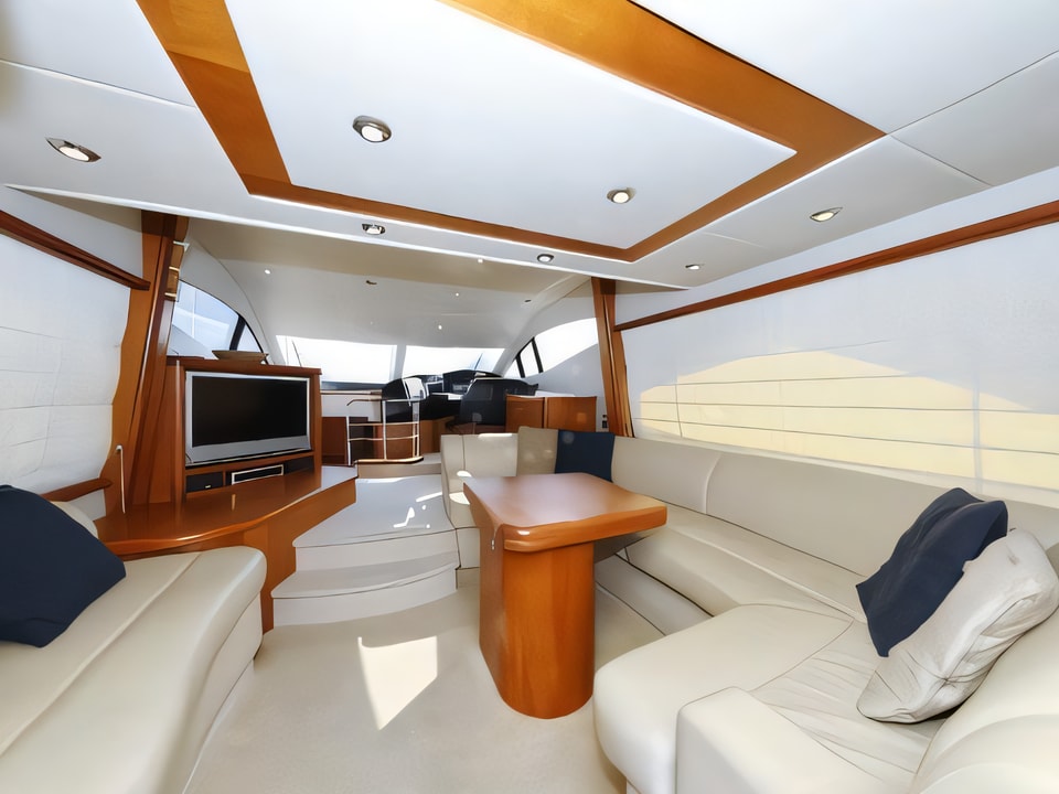 Interior of Sunseeker Manhattan 50 motoryacht with 4 cabins Croatia yacht charter