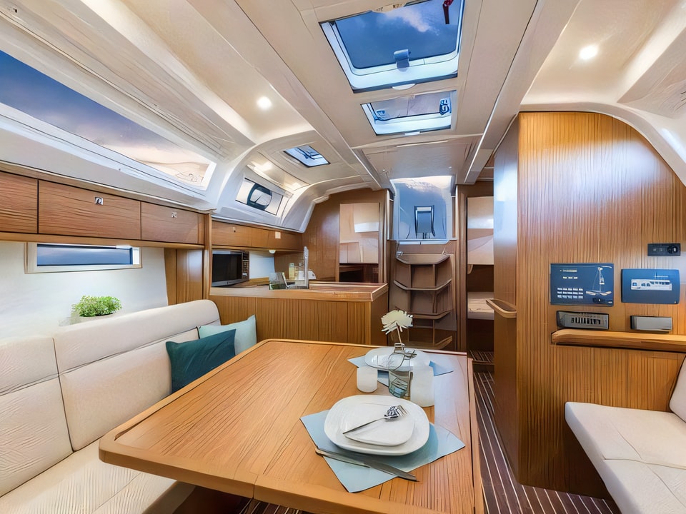 Interior of Bavaria Cruiser 37 sail boat with 3 cabins Croatia yacht charter