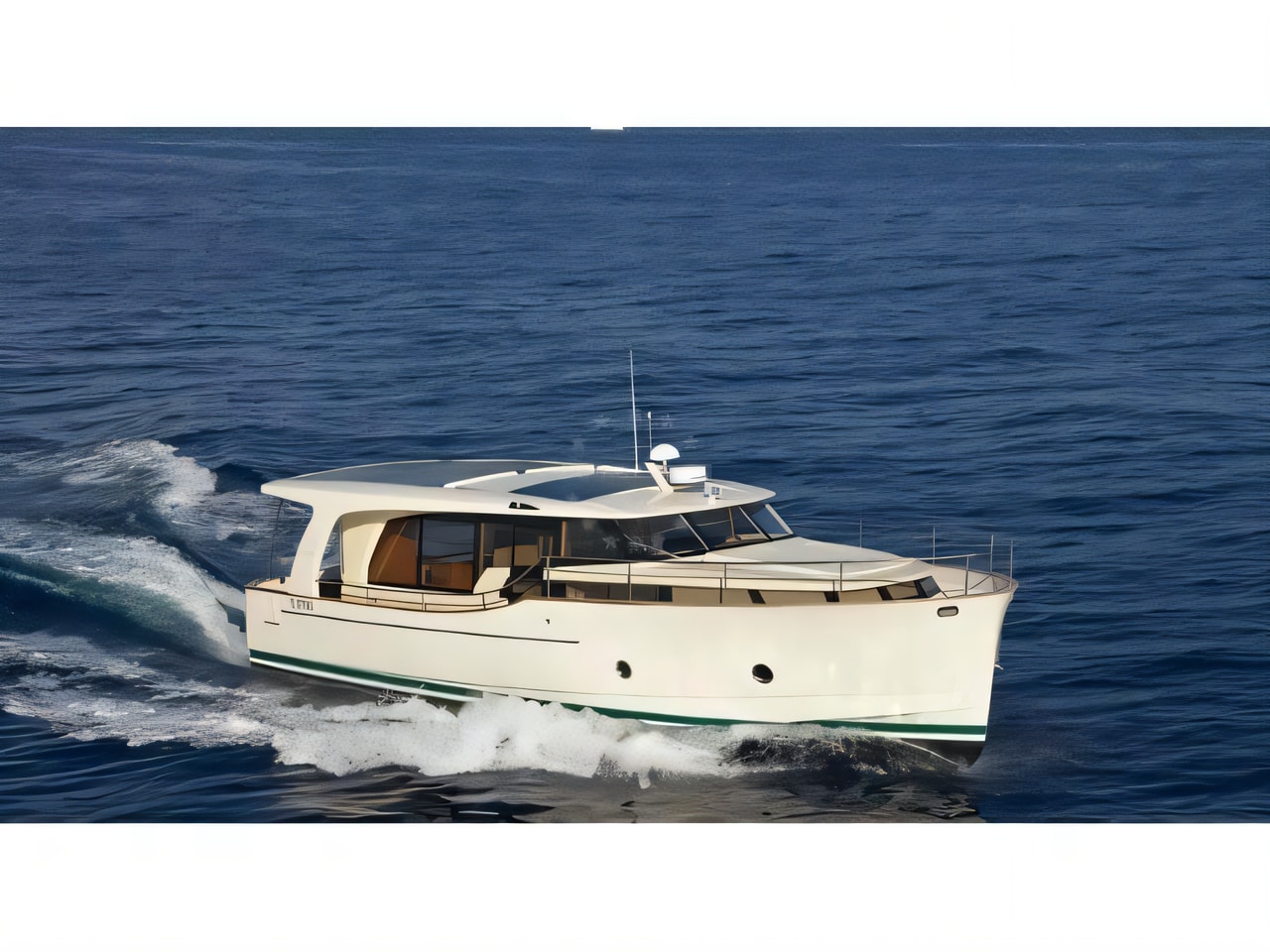 Exterior overview of Greenline 40 motor boat for charter from Biograd Kornati in the Zadar sailing area Croatia