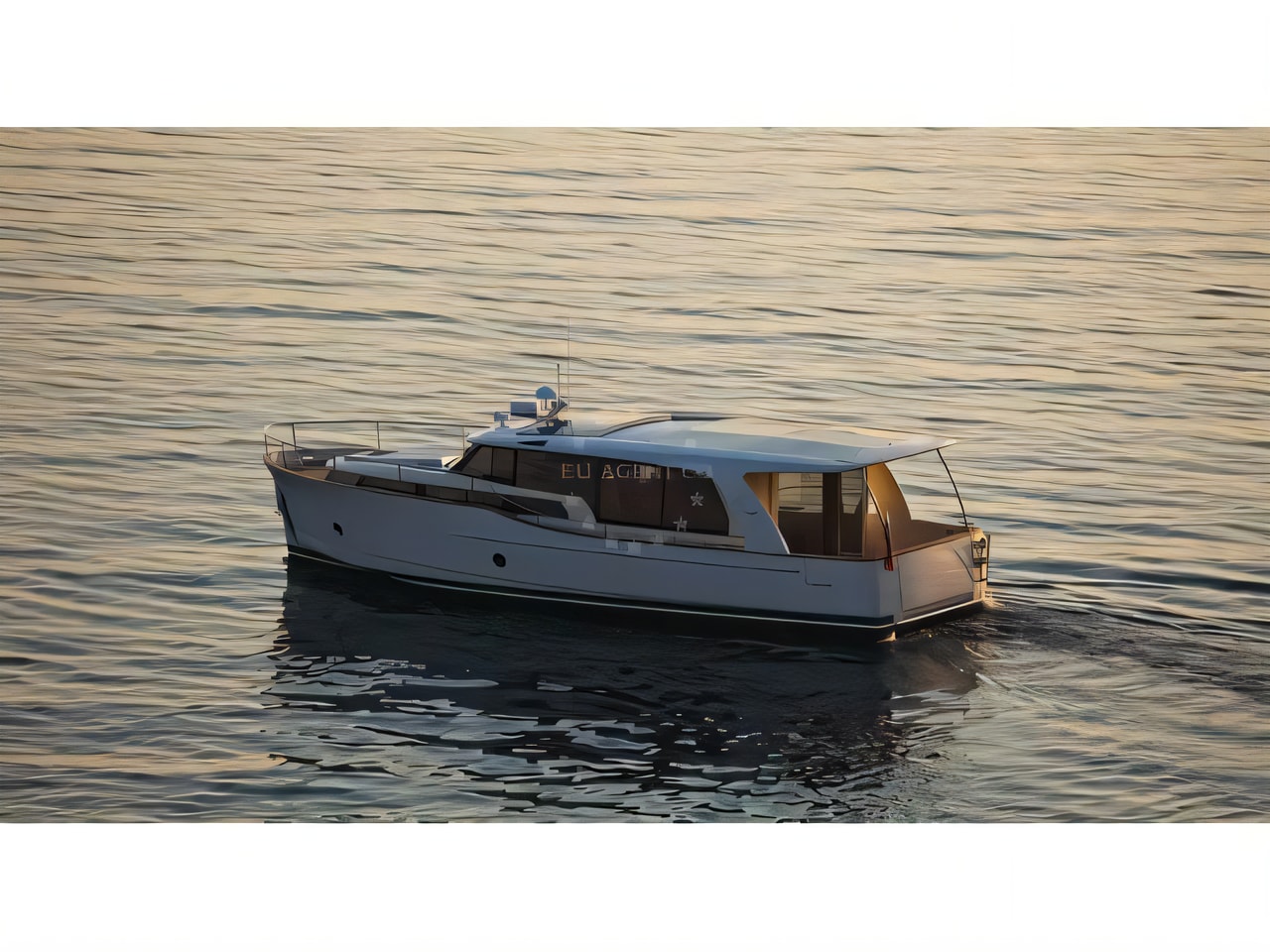 Exterior overview of Greenline 40 motor boat for charter from Biograd Kornati in the Zadar sailing area Croatia