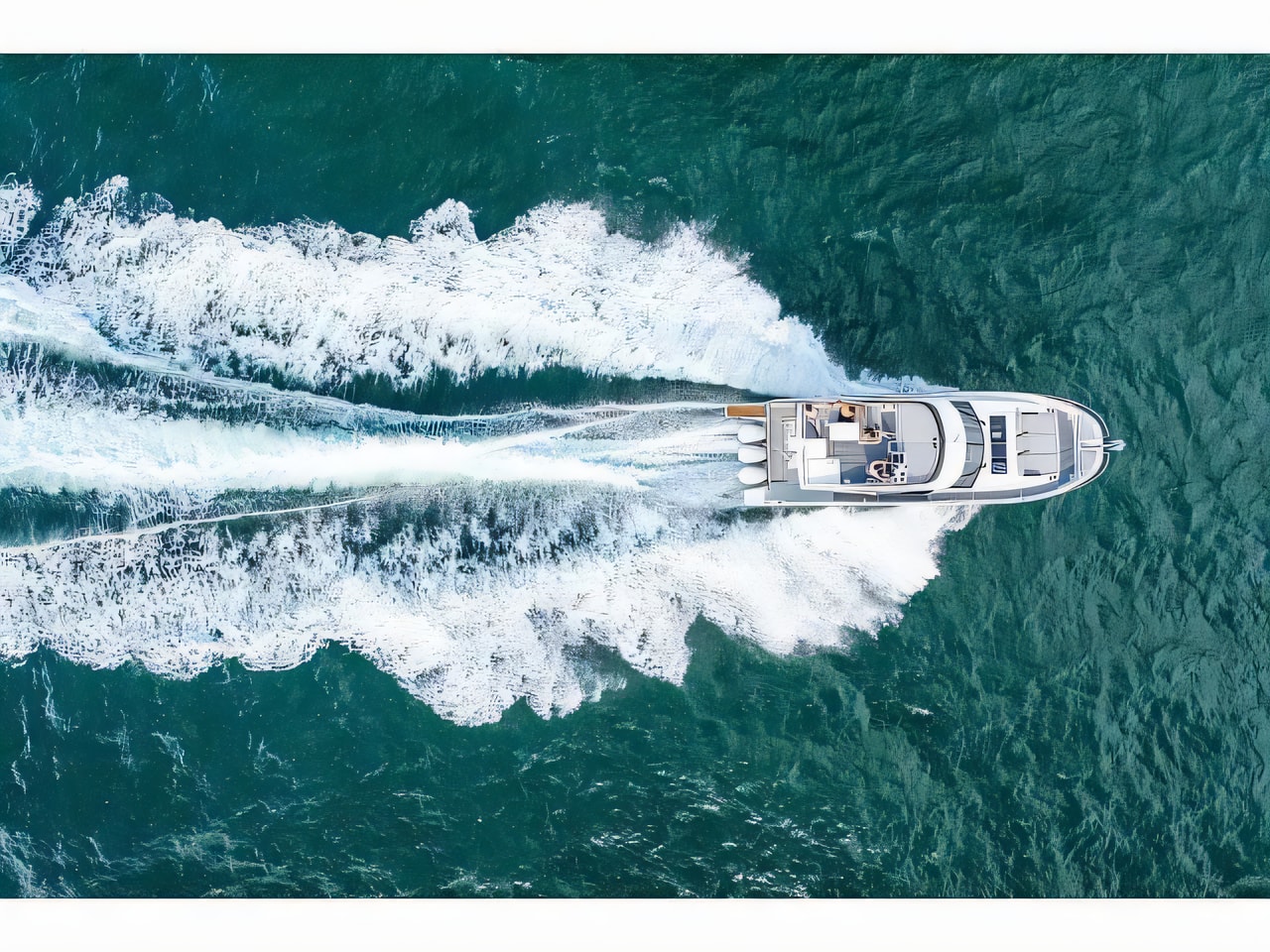 Interior of Merry Fisher 1295 FLY motor boat with 3 cabins Croatia yacht charter