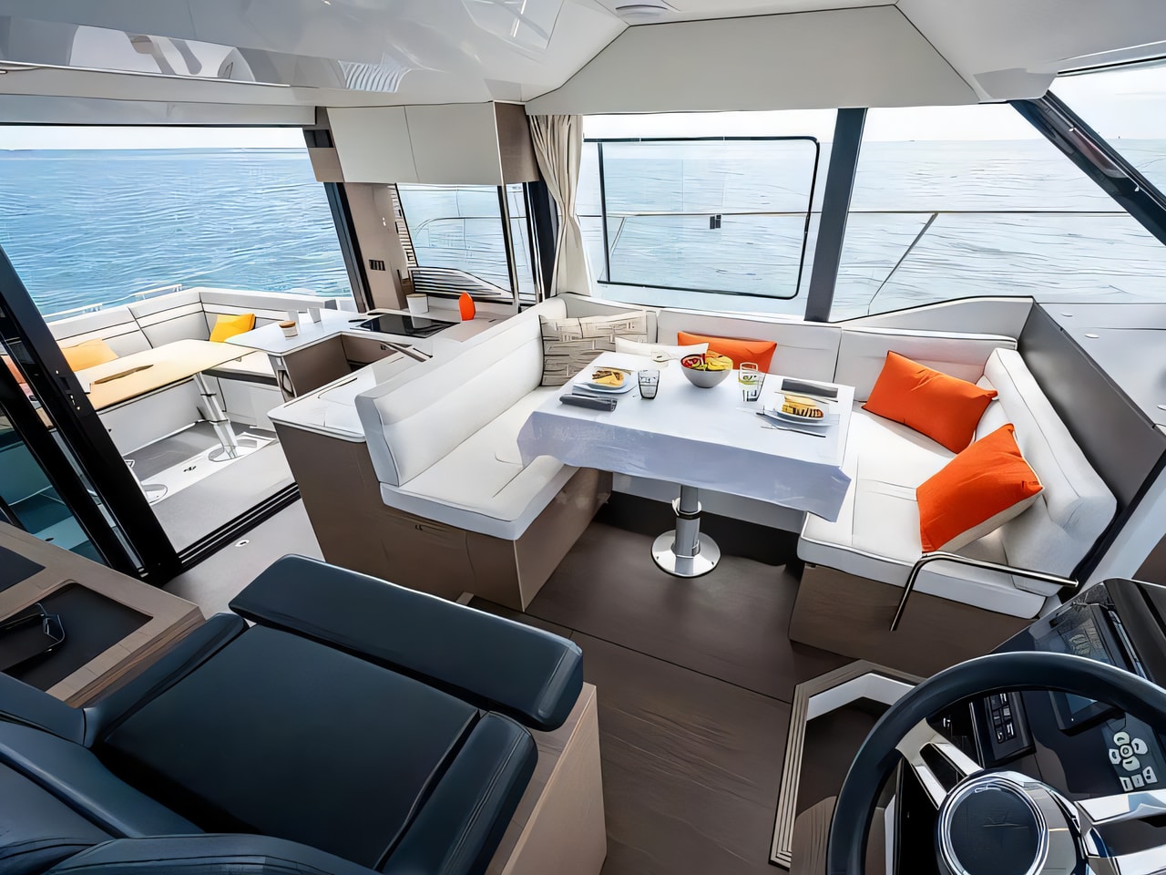 Layout of Merry Fisher 1295 FLY motor boat with 3 cabins Croatia yacht charter